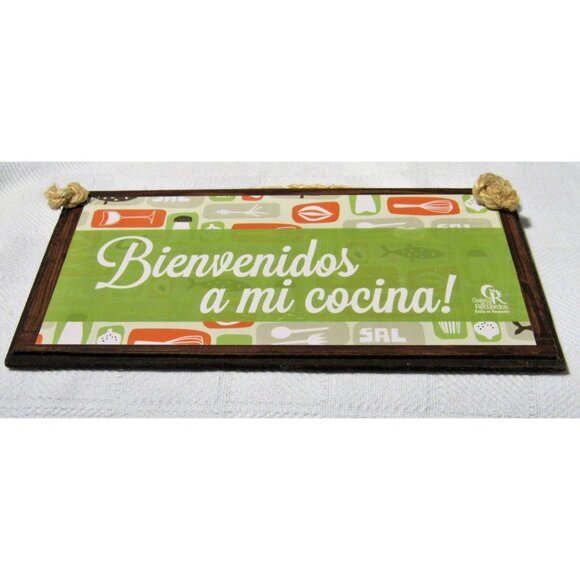 Wood Hanging Kitchen Sign “Bienvenidos a mi cocina! (Welcome To My kitchen!) - Picture 6 of 6